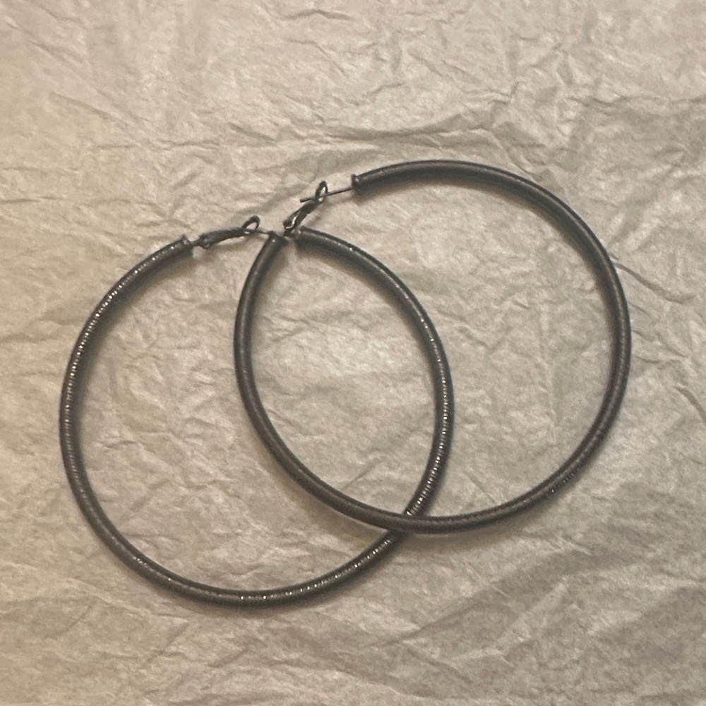 Black Hoop Earrings